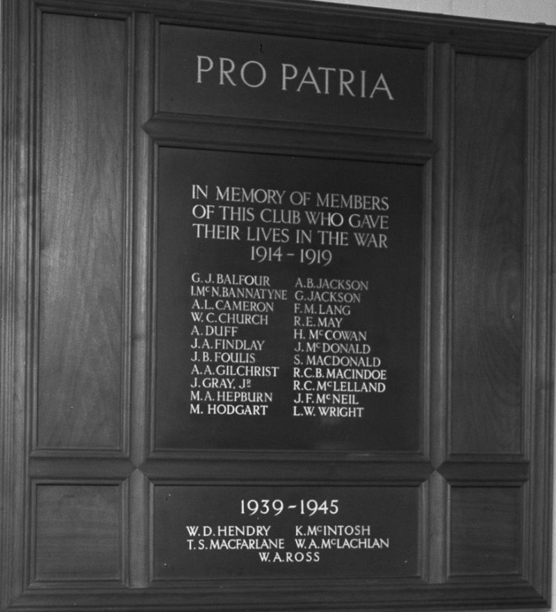 Ranfurly Castle memorial